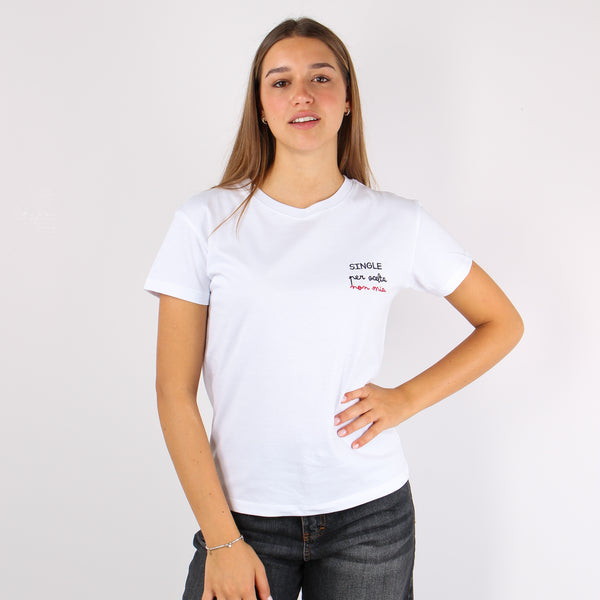 T-shirt Ricamo Single Per Scel Bianco-2