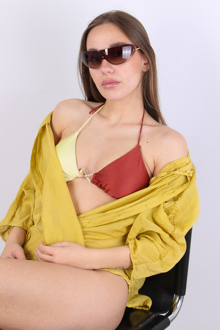 Bikini Triangolo Bicolore Ruggine/oro-7