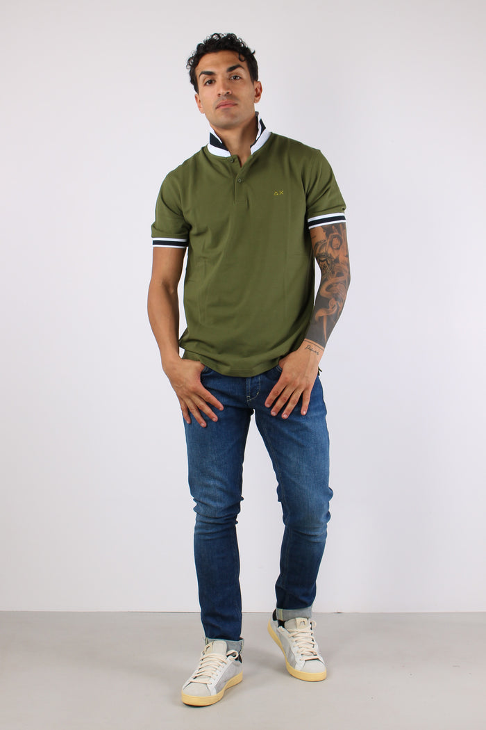 Polo Collo Bicolor Verde-5