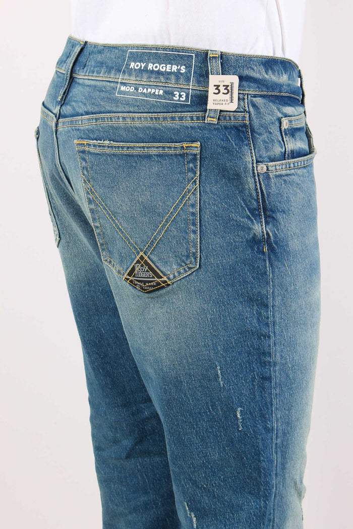 Denim Relaxed Tapared Fit Denim Medio-8