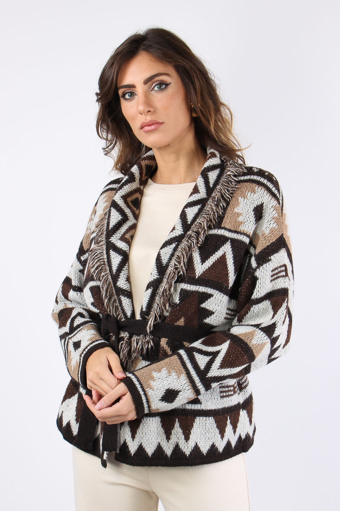 Cardigan Jacquard Peruviano Moro-6