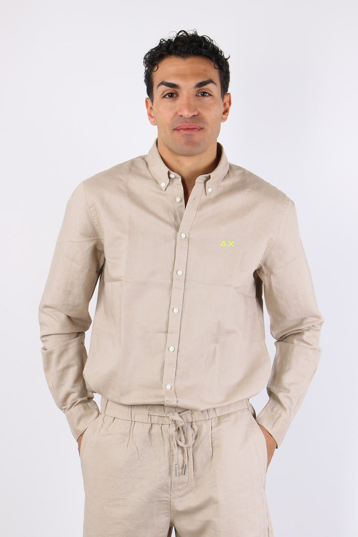Camicia Basica Lino Stone-4