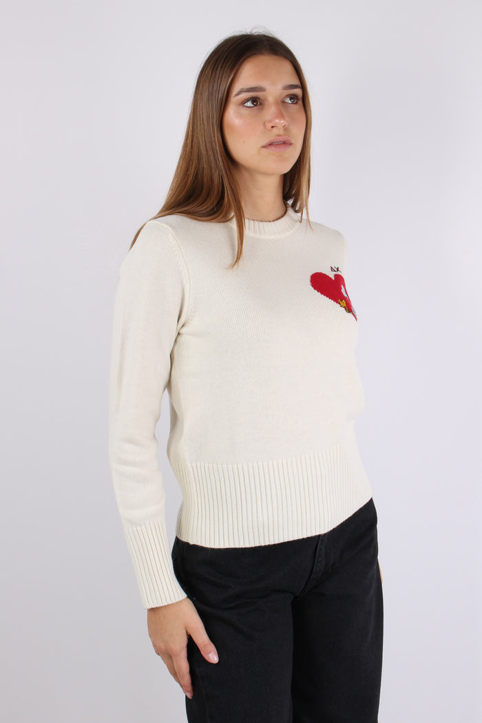 Maglia Cuore Laterale Bianco-6
