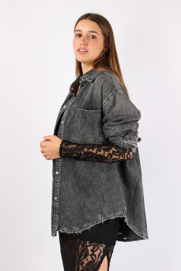 Camicia Over Denim Rotture Nero-7