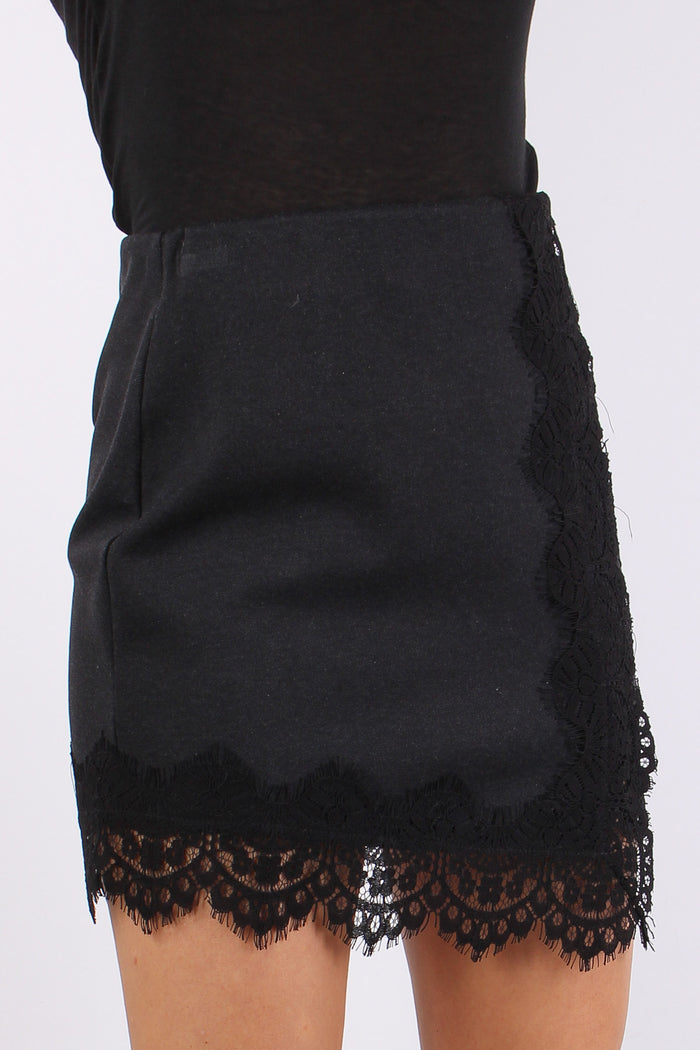 Minigonna Inserto Pizzo Antracite-6