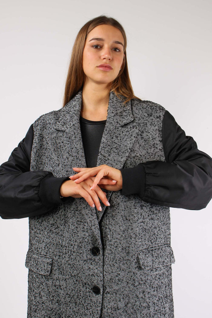 Cappotto Resca Manica Nylon Nero-8