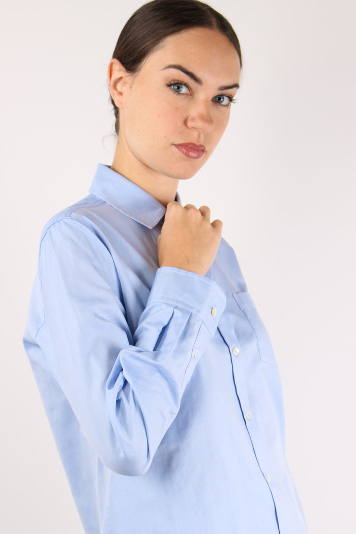 Nichel Camicia Cotone Basica Azzurro-3