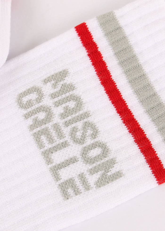 Calzino Maxi Logo Banda Off White-4