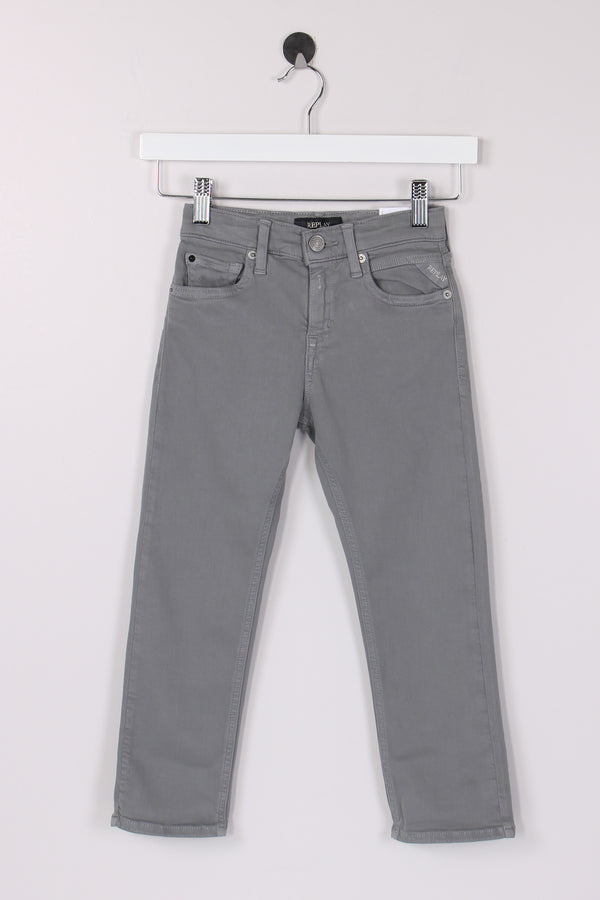 Denim Boyfriend Gamba Stretta Grigio