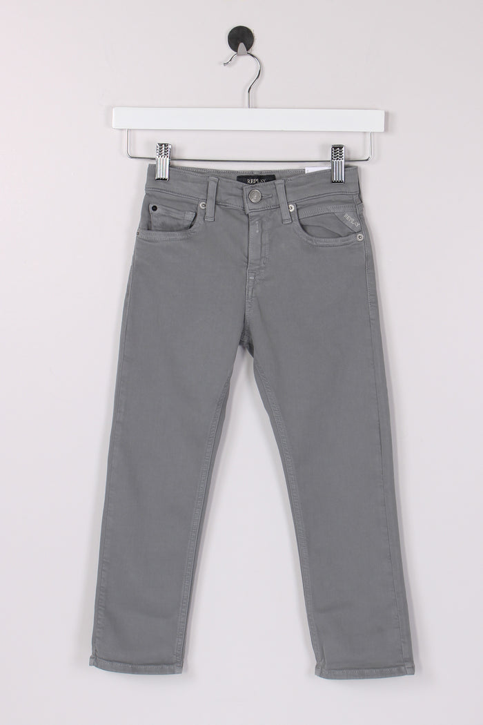 Denim Boyfriend Gamba Stretta Grigio