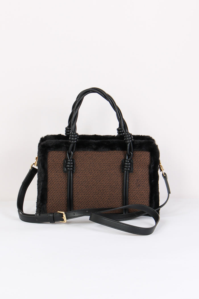 Shopping Piccola Ecopelliccia Nero-3