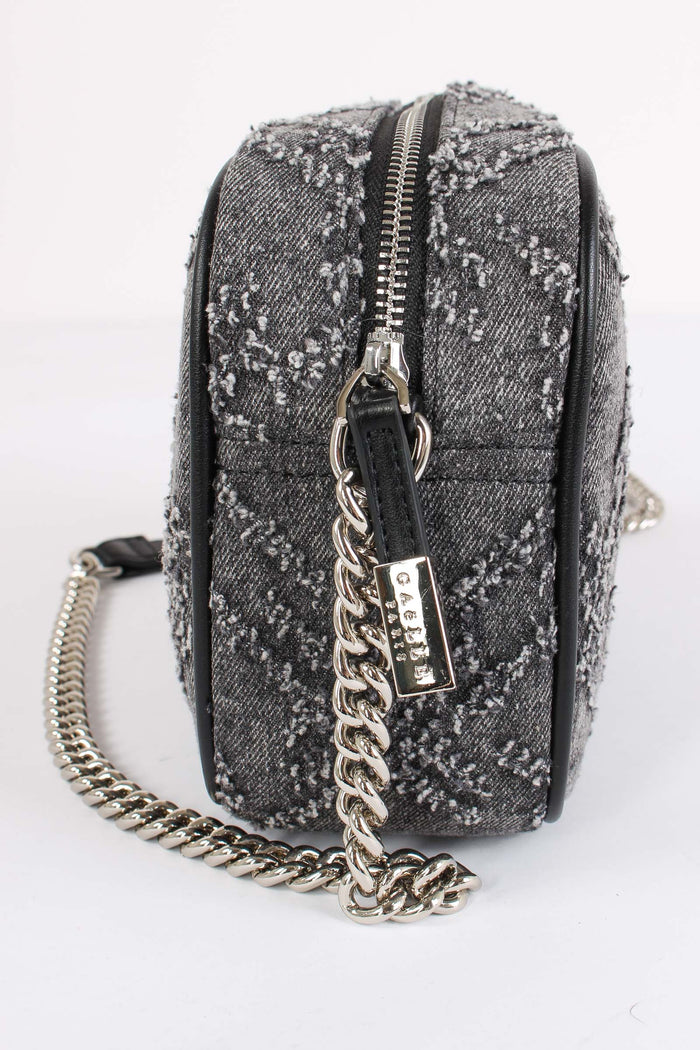 Camera Bag Denim Sfrangiato Nero-6