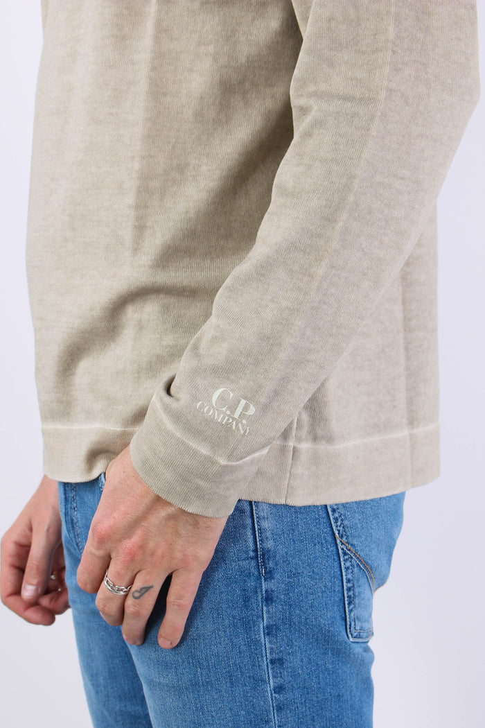 Maglia Doppia Tintura Effetto Lino Cement-8
