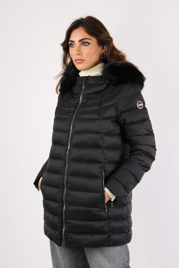 Piumino Svasato Ecopelliccia Nero-2