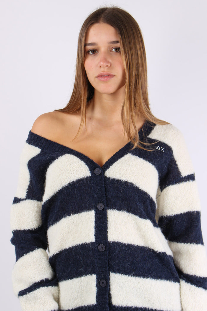 Cardigan Over Riga Bianco/navy-4
