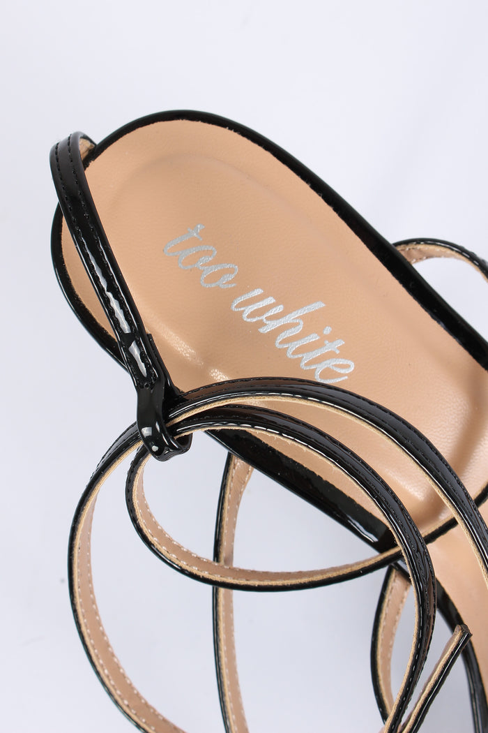 Sandalo Aperto Lucido Nero-7