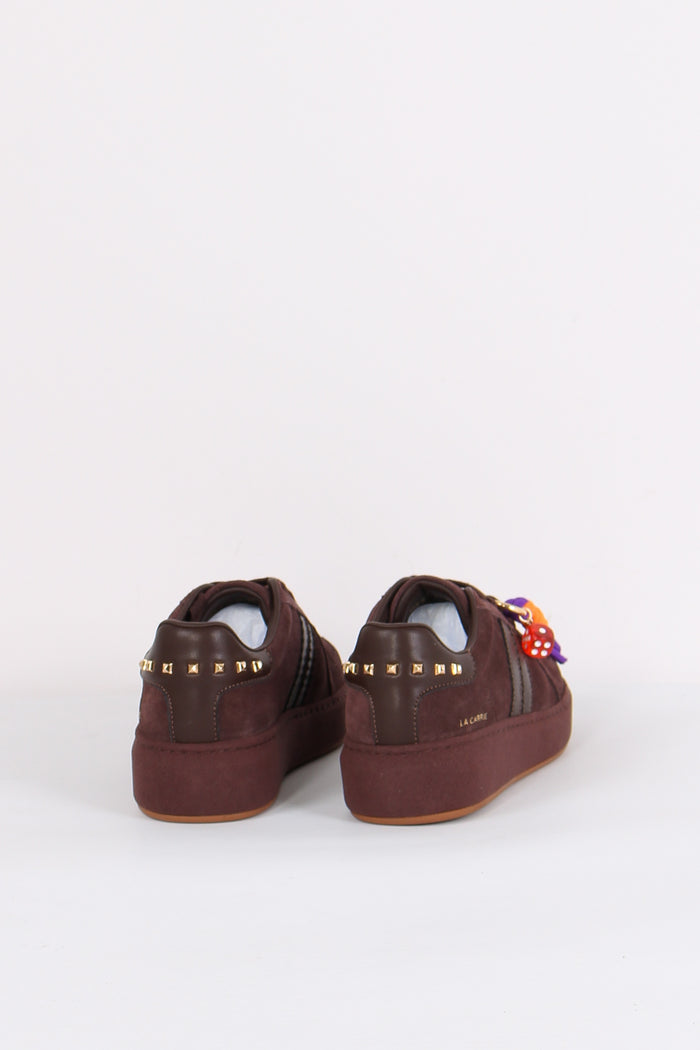Sneakers Camoscio Borchie Brown-3