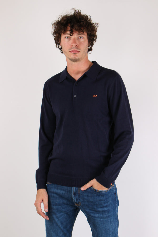 Polo Mezza Zip Navy Blue