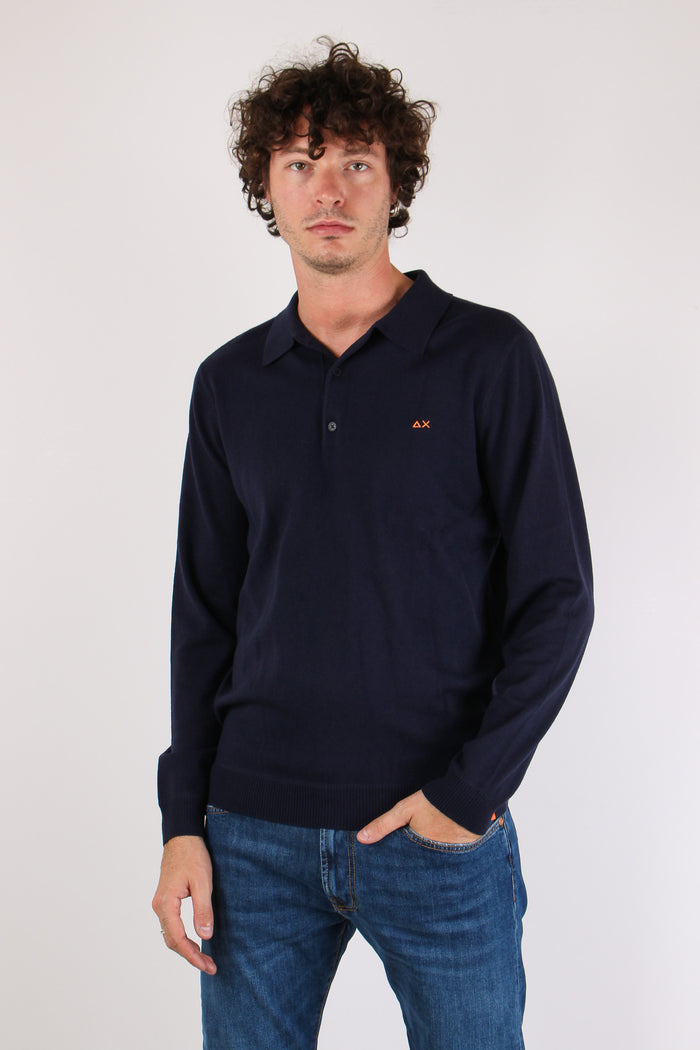 Polo Mezza Zip Navy Blue
