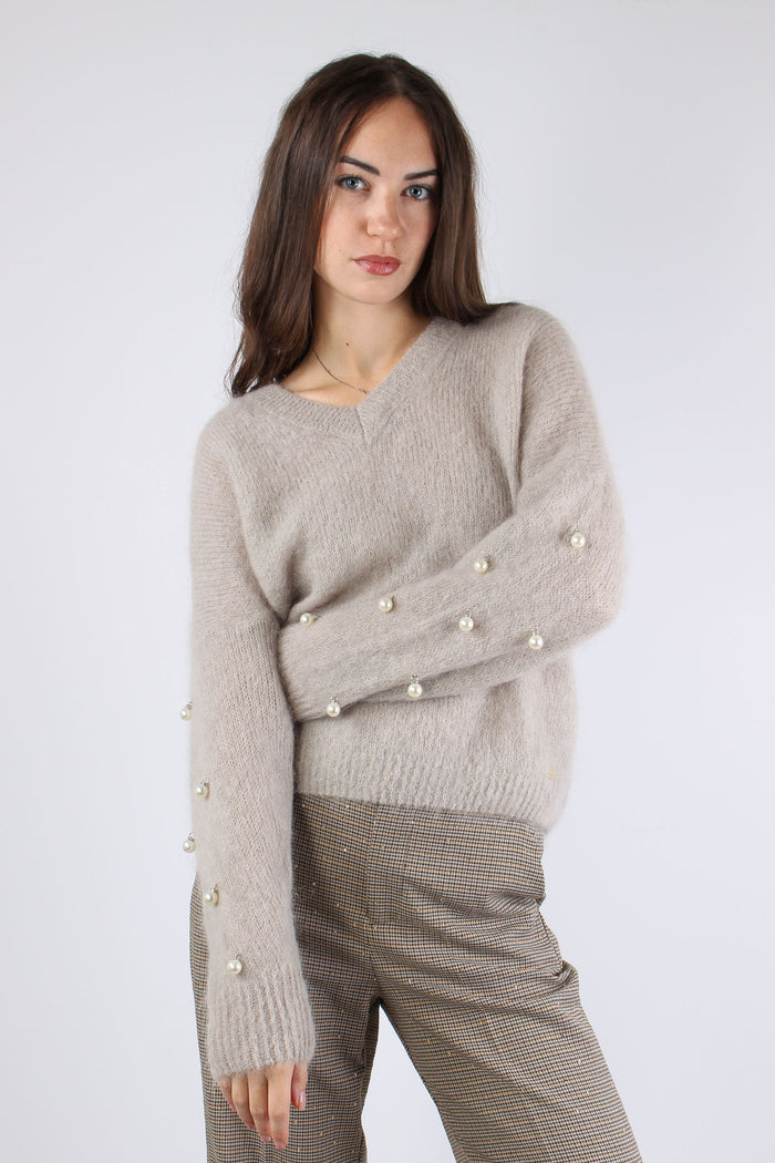 Maglia Manica Perle Nude-6
