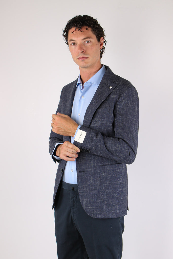 Giacca Tasca Toppa Drop Sette Blu Navy-3