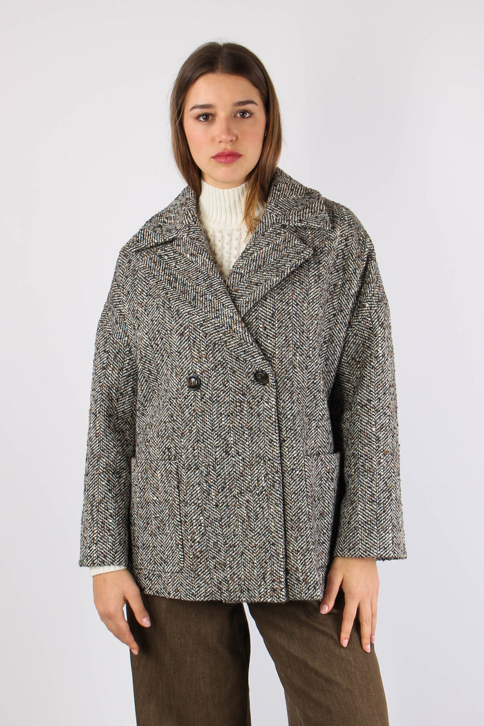 Cappotto Svasato Resca Lurex Moro/panna-3