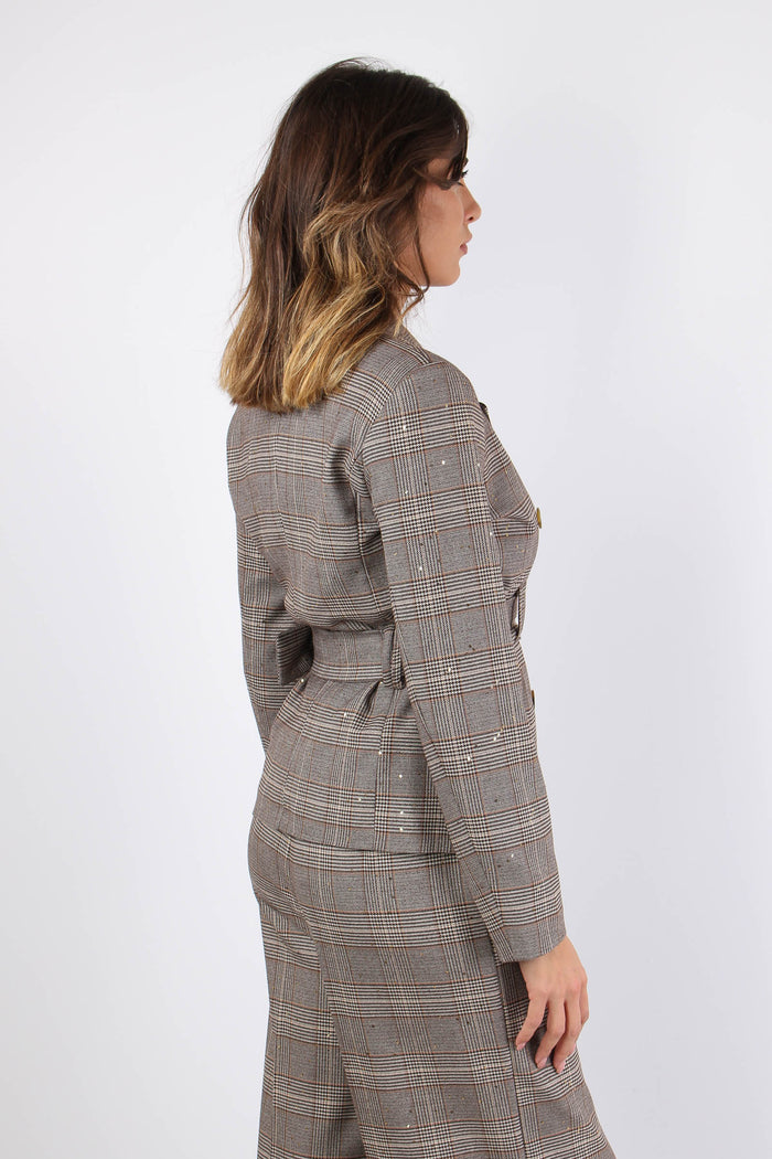 Giacca Cintura Galles Paillett Nocciola/moro-6