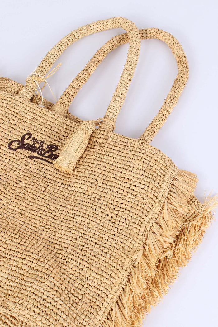 Vanity Raffia Frange Cammello-7