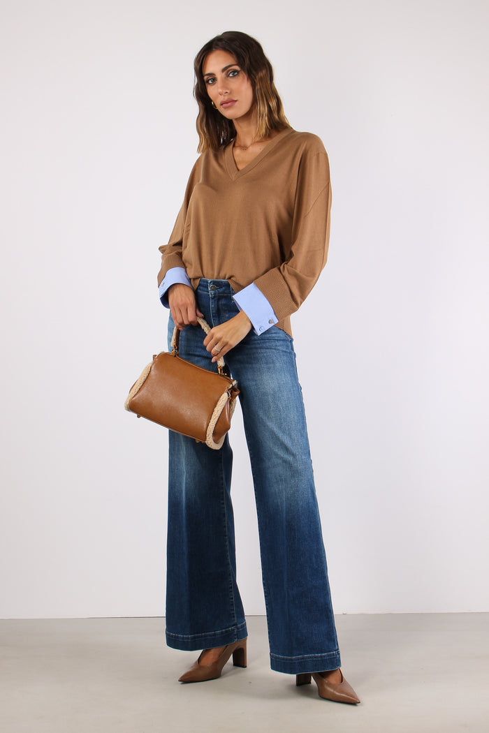 Maglia Girocollo Polsino Popeline Cocoa/pop Dusk-5