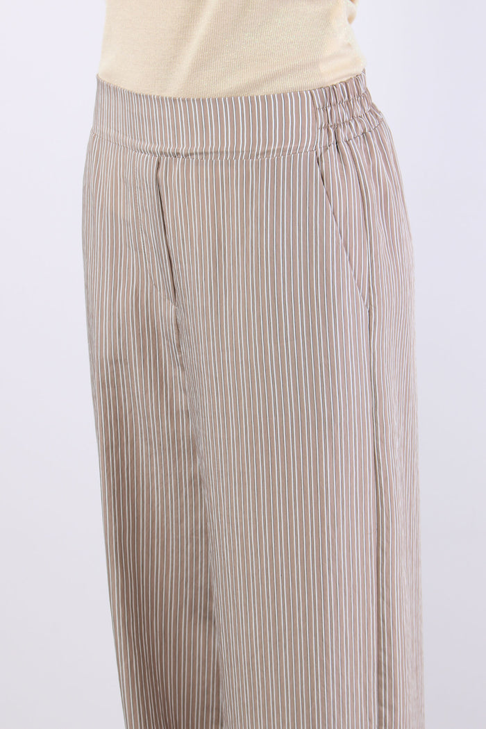 Pantalone Palazzo Riga Beige-7