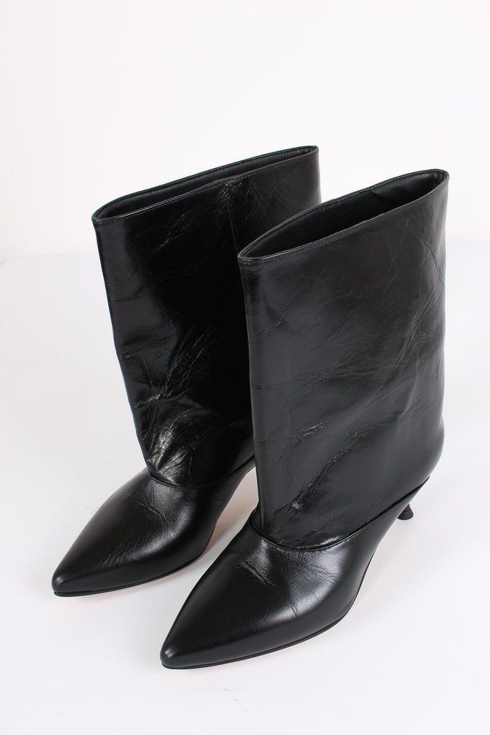 Stivaletto Tubo Pelle Nero-6