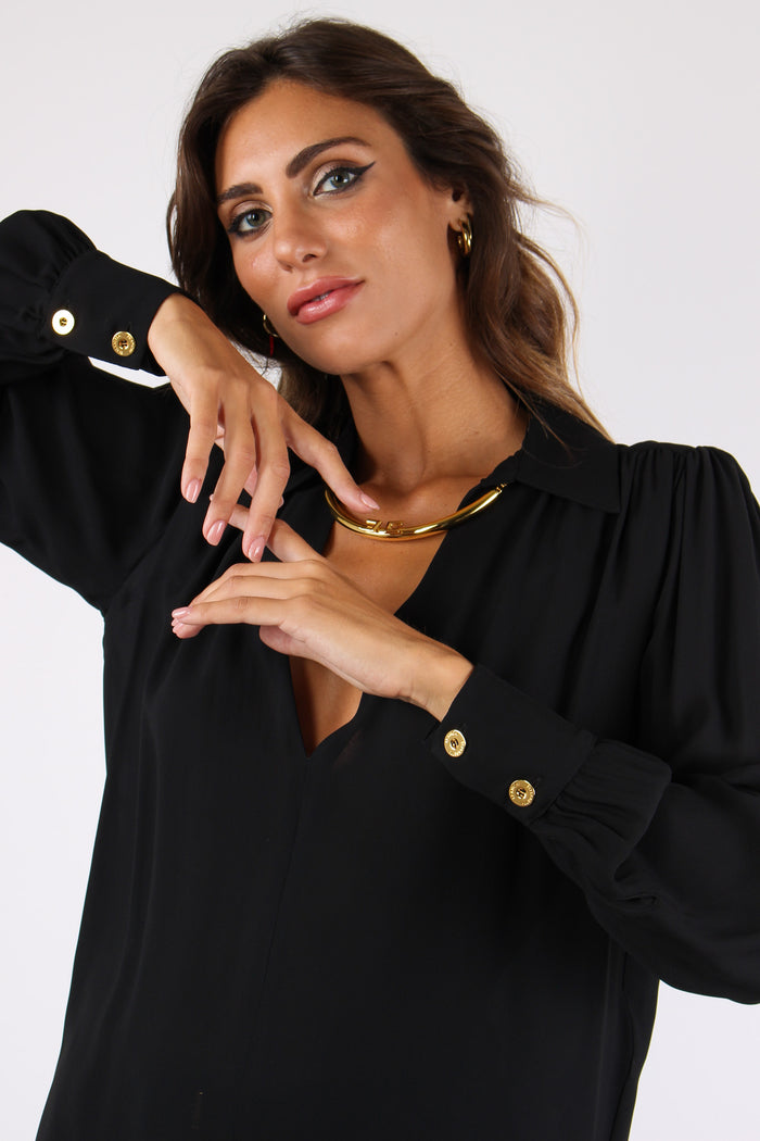 Camicia Collo Catena Nero-4