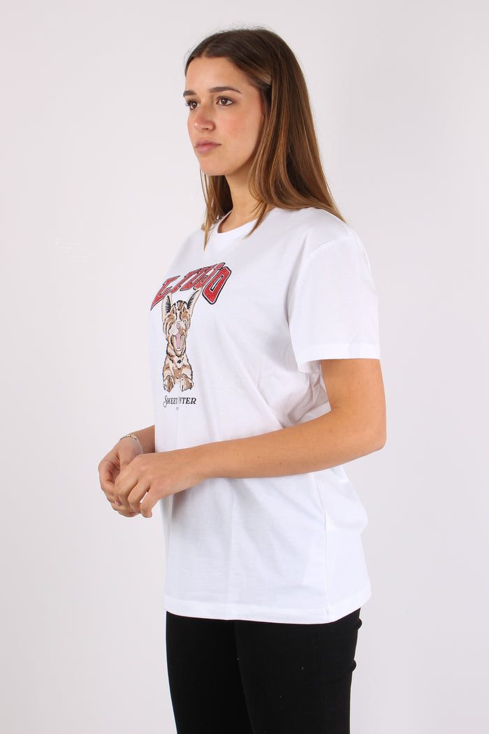 T-shirt Lamina Stampa Bianco/animal-8