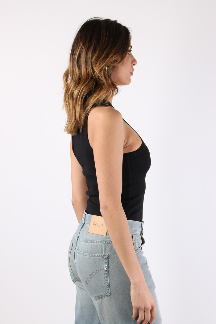 Canotta Cotone Logo Nero-9