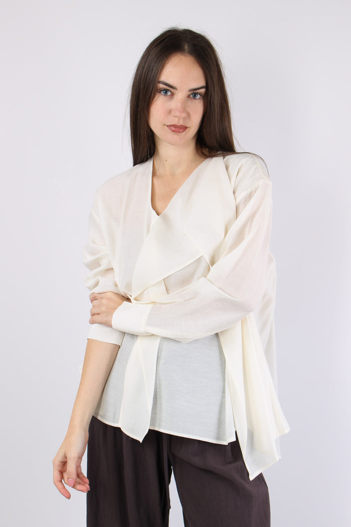 Blusa Scavo V Rouge Bianco-2