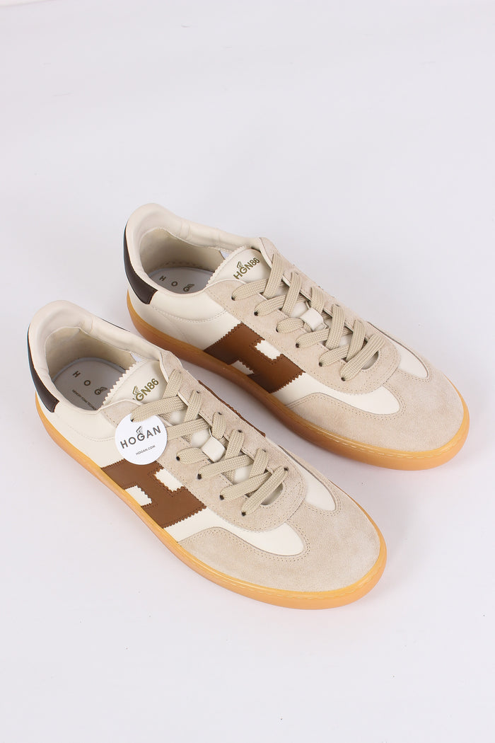 Sneaker Inserto Camoscio Beige/avorio-4