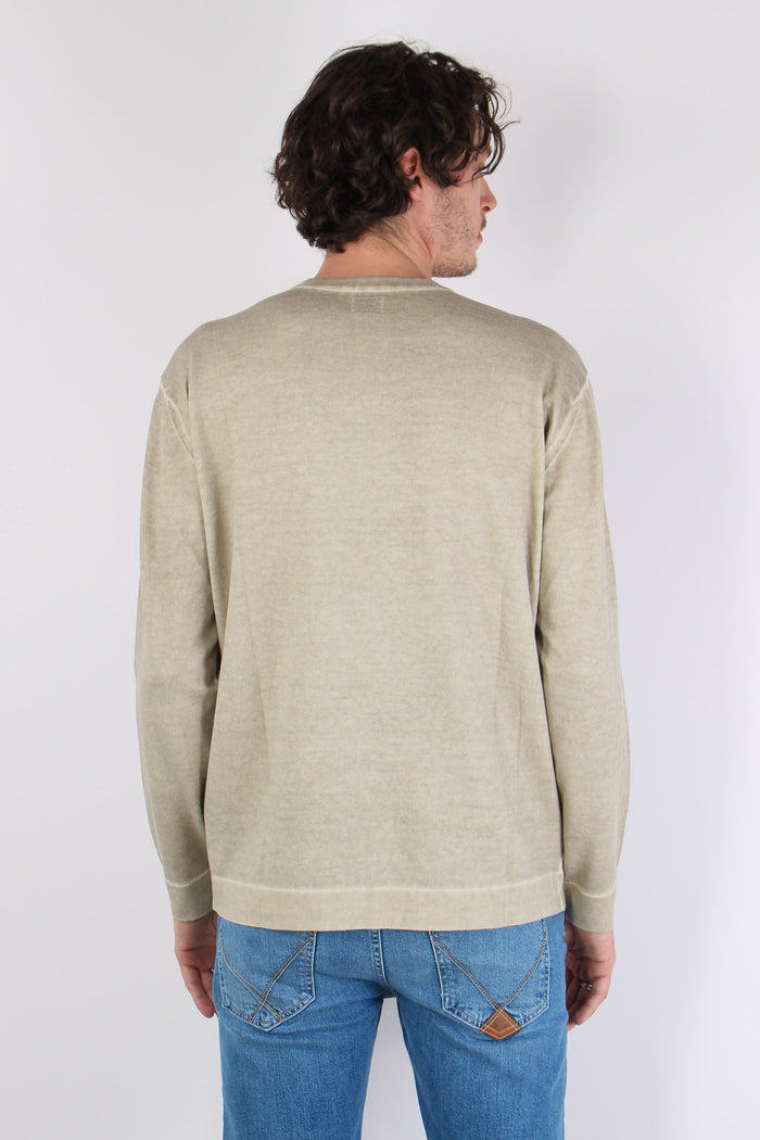 Maglia Doppia Tintura Effetto Lino Cement-5