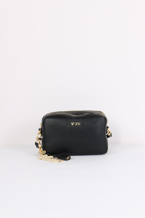 Penelope Tracolla Doppia Zip Nero