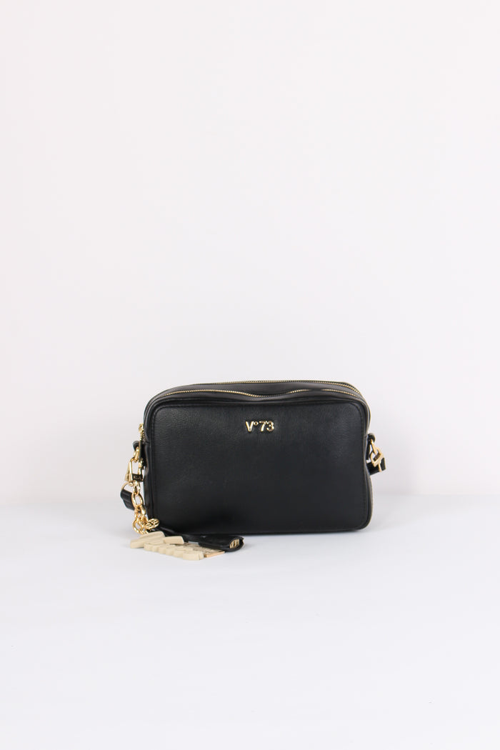 Penelope Tracolla Doppia Zip Nero