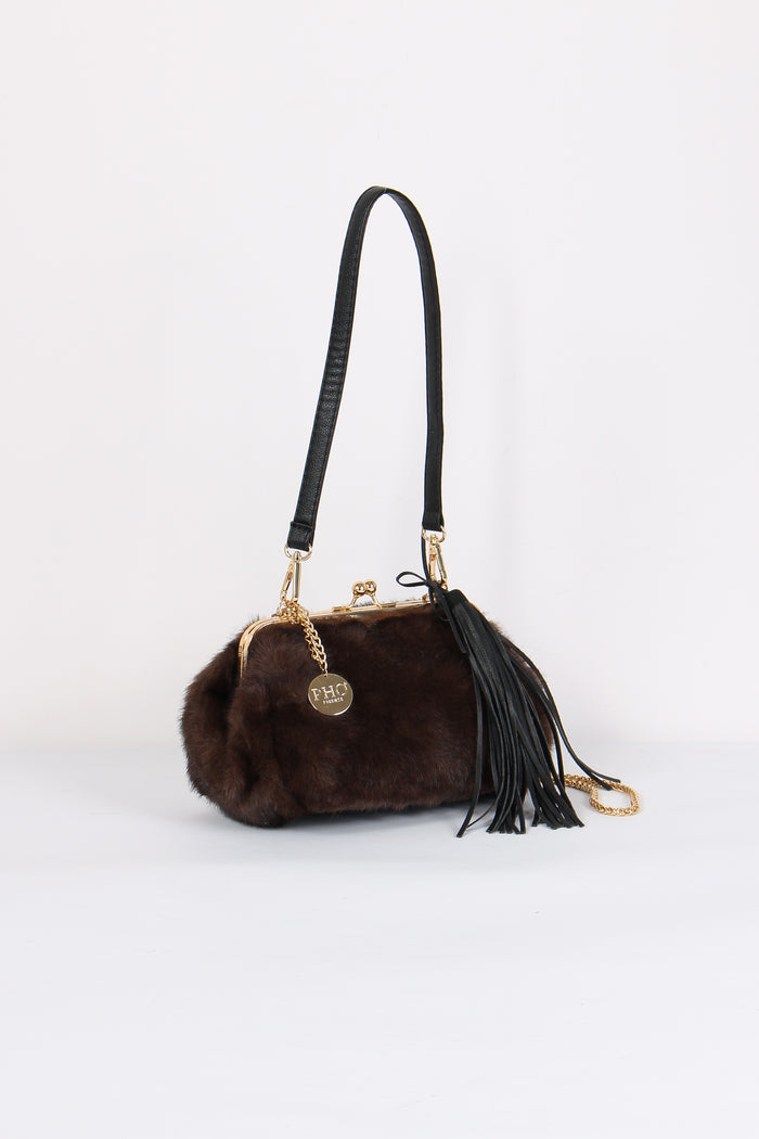 Pochette Ecopelliccia Pon Pon Visone-4