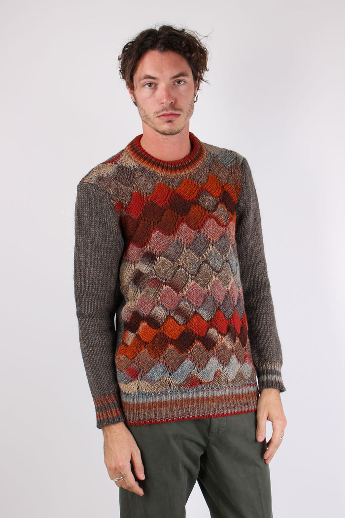 Maglia Effetto Missoni Ruggine-6