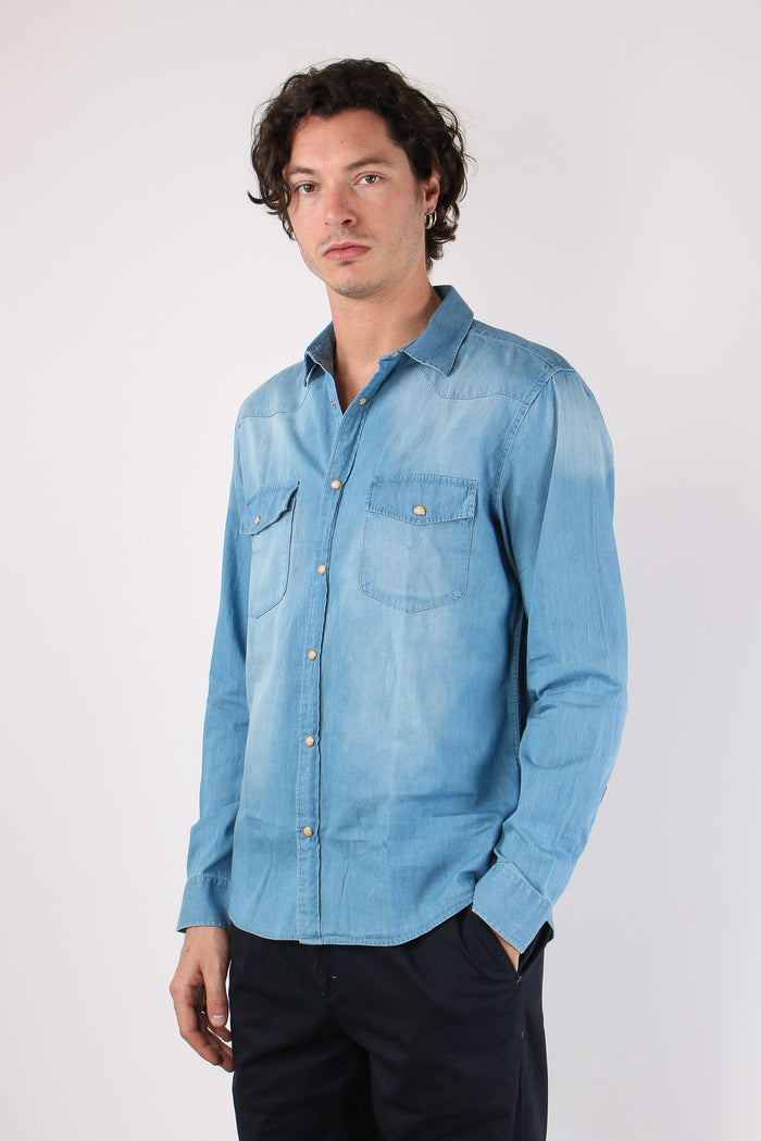 Camicia Denim Leggero Denim Chiaro-3