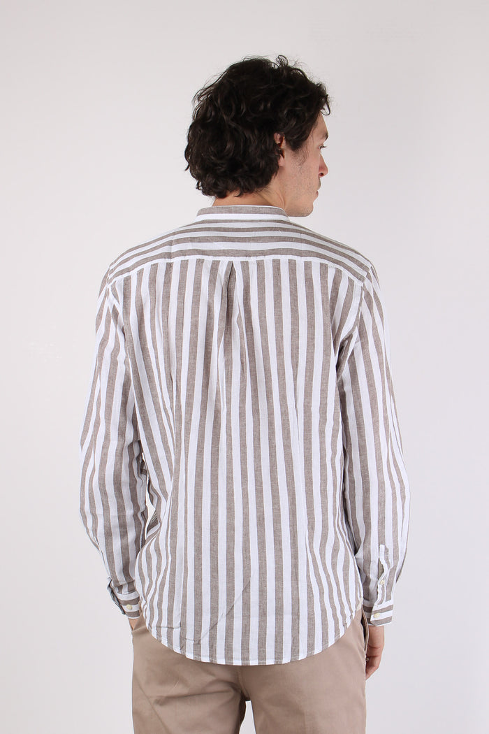 Camicia Lino Riga Grande Brown-5