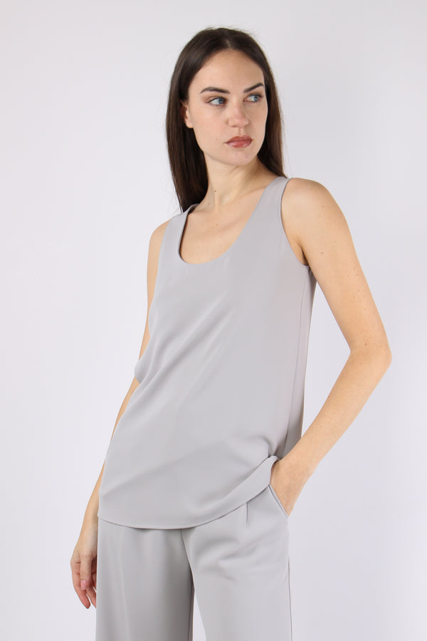 Top Viscosa Scollo Tondo Grigio-2
