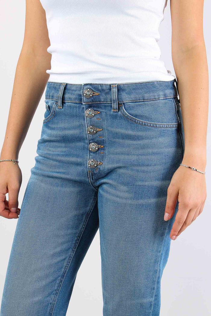 Koons Denim Stretch Bottone Gioiello Denim Scuro-9