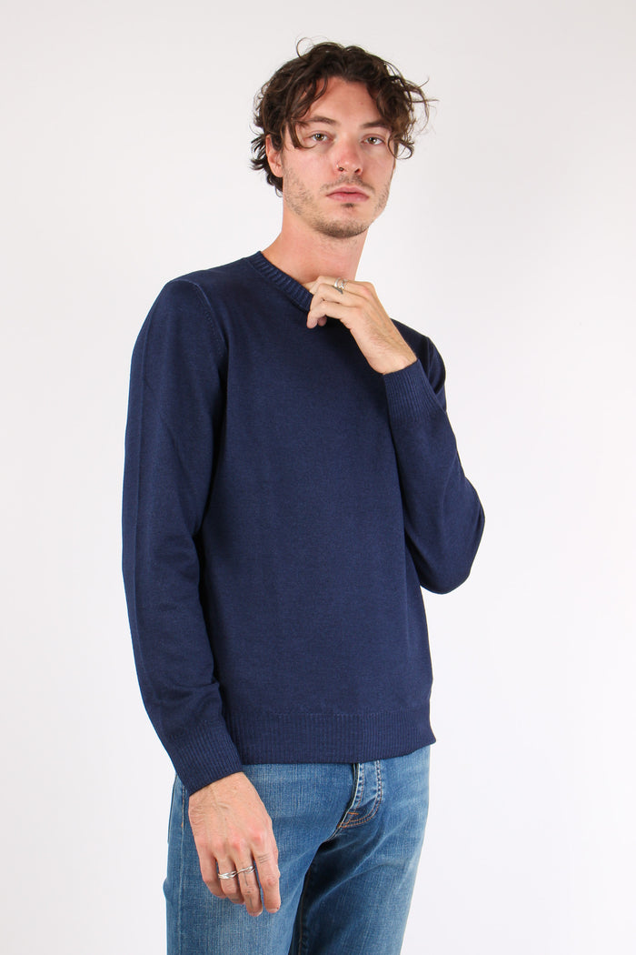 Maglia Lana Effetto Lavato Blu-7