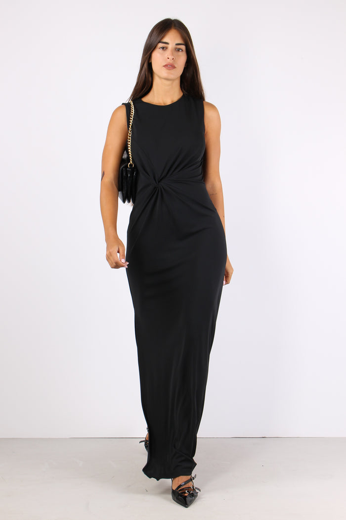 Cecidi Abito Lungo Nodo Vita Black-5