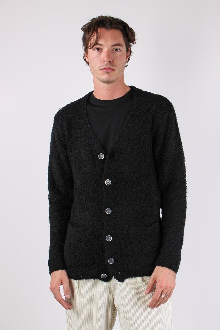 Cardigan Over Bottoni Nero-2