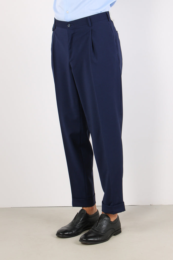 Pantalone Gamba Dritta Blu-3