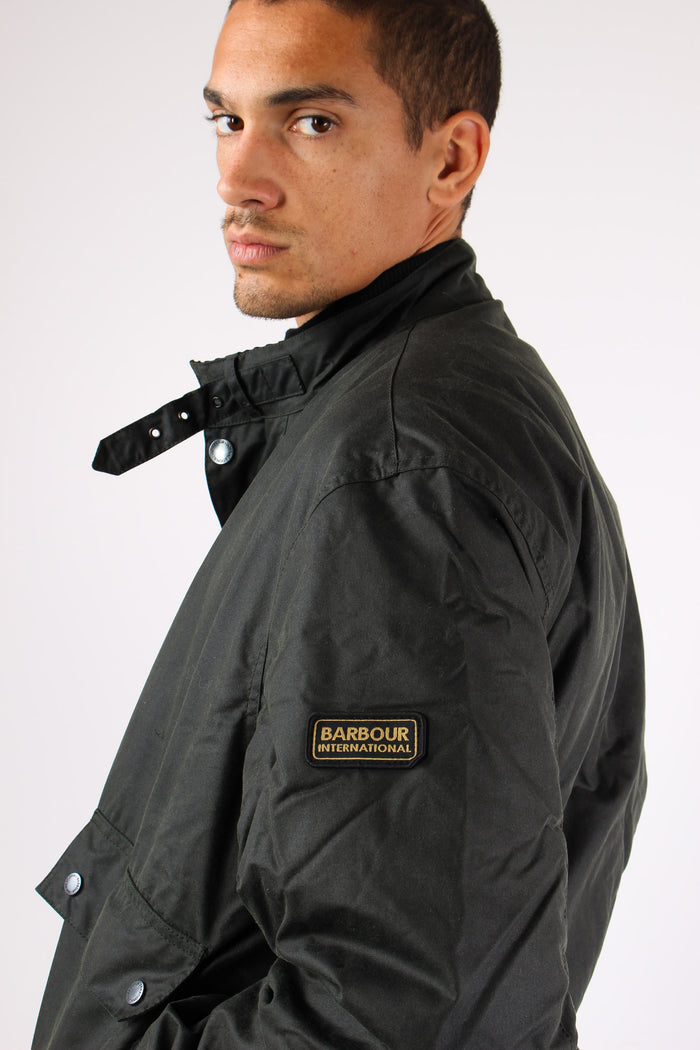 Bomber Fibbia Colletto Verde Scuro-8